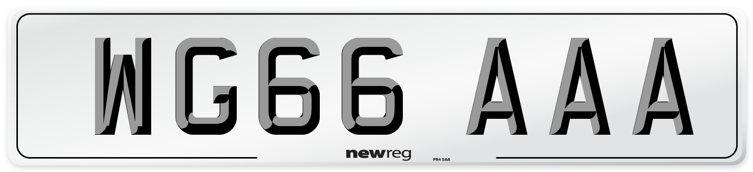 WG66 AAA Number Plate from New Reg